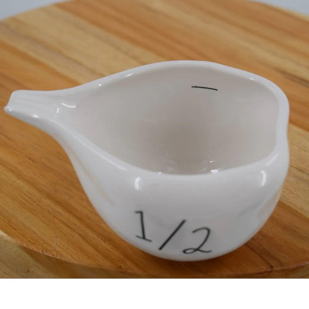 Rae Dunn‎ Magenta 1/2 Half Cup Ceramic Measuring Cup Spout White Black
